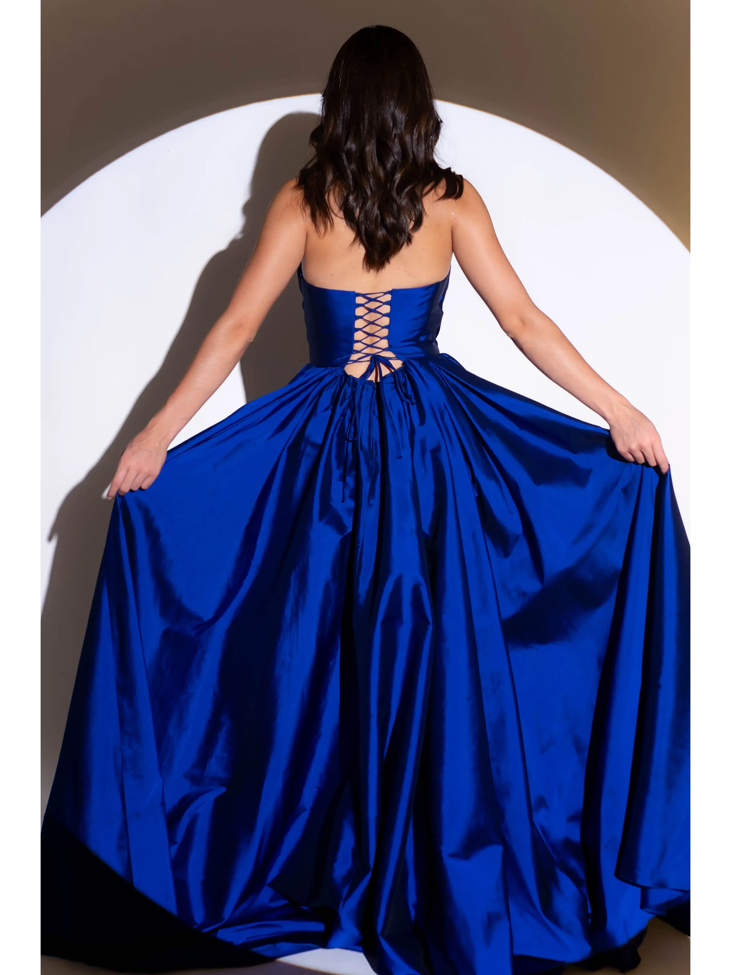 longo azul royal nula manga bufante fenda lateral ASD936.2.webp
